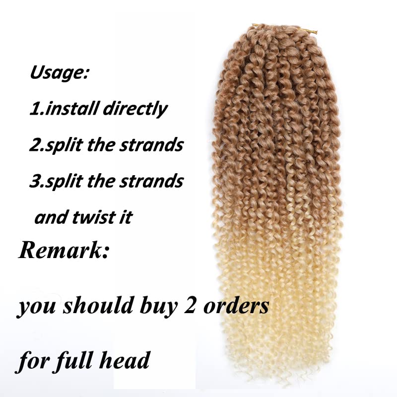 Sharopul 3little pcs/pack Kinky Curl 12 Inch Afro Kinky Twist Hair Soft Synthetic Crochet Braiding Hair Extention (12inch Blonde)